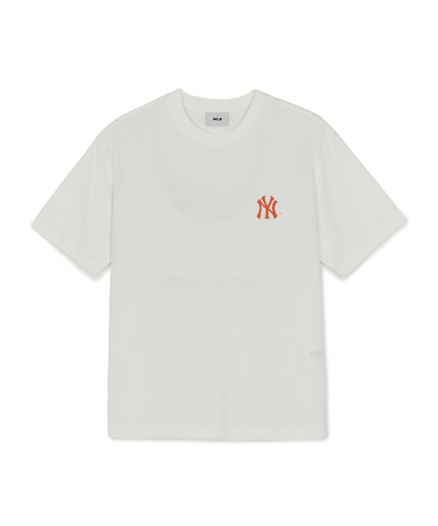 Emelbi Vintage Sportive Cursive Graphic Short Sleeve T-Shirt Ny (Ivory)