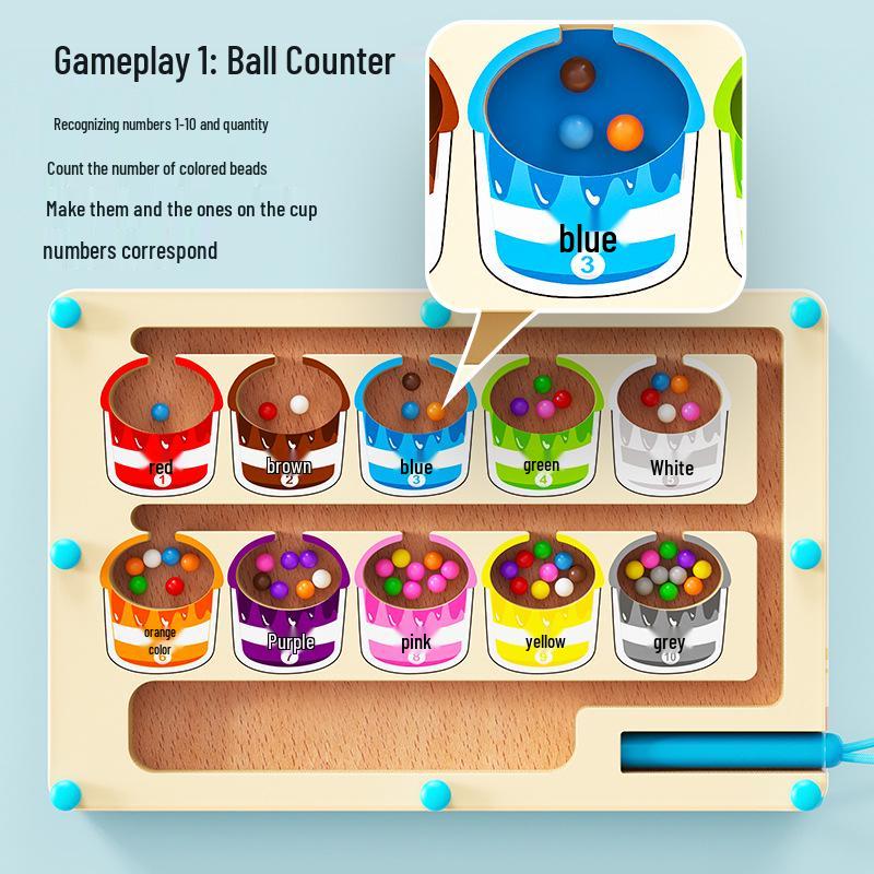 Children's Wooden Educational Color Sorting Maze Toy