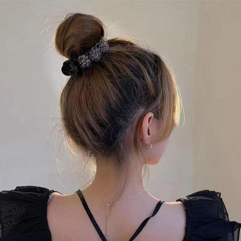 French Style Hair Claws Champagne/Black Headwear Sweet Lace Bow Hair Clips  for Women Girls