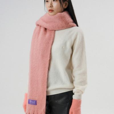 Ahre Boucle Oversize Brush Bold Muffler_PINK