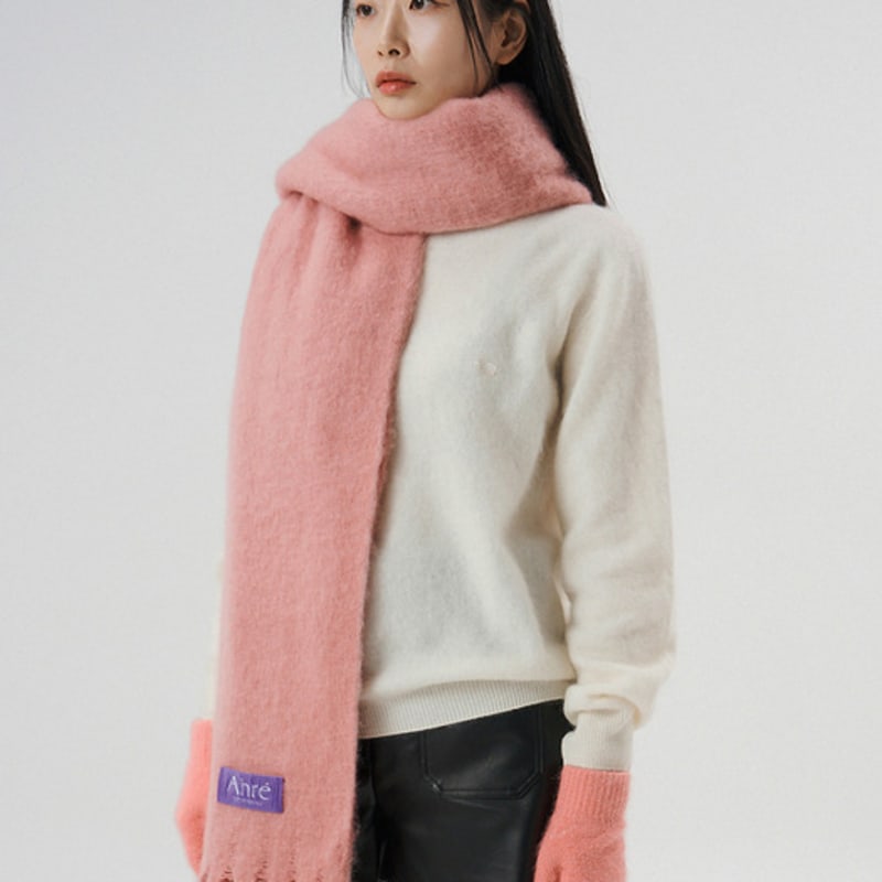 

Ahre Boucle Oversize Brush Bold Muffler_PINK ONE