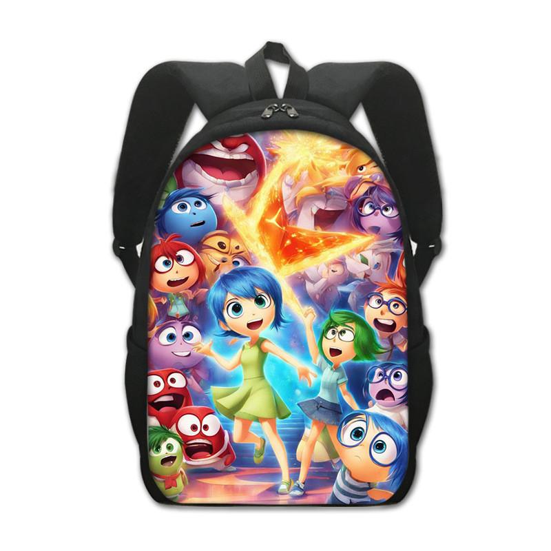 Adorable Inside Out 2 Cartoon Backpack For Kids Spacious Polyester School Bag
