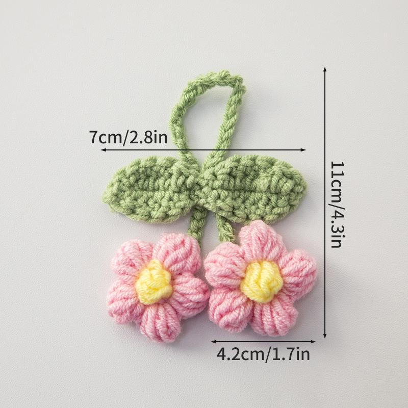 Handmade Flower Knitted Keychain Crochet Flower Keychain Lily Of The Valley Orchid Pendant Finished Woven Pendant Handbag Car Set