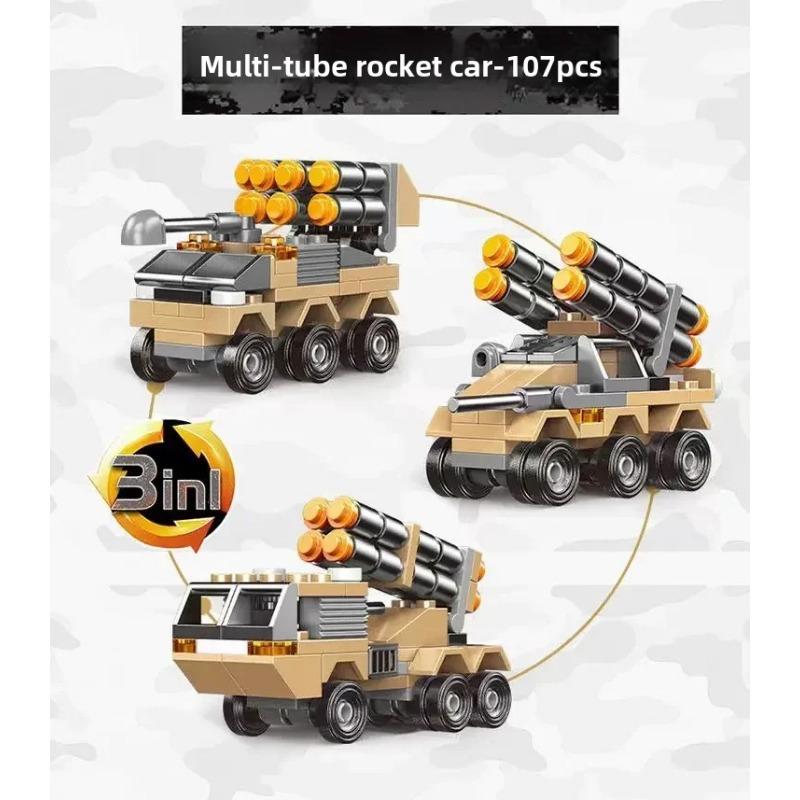 1028pcs World War 2 Military Vehicle Tank 8in1 Airplane Truck Model Building Block DIY Brick Kids Construction Toys Gifts