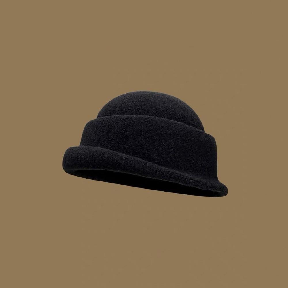 Versatile British Top Hat Beret Woolen Formal Hat Princess Hat Woolen Rolled Edge Cap Fashion Show