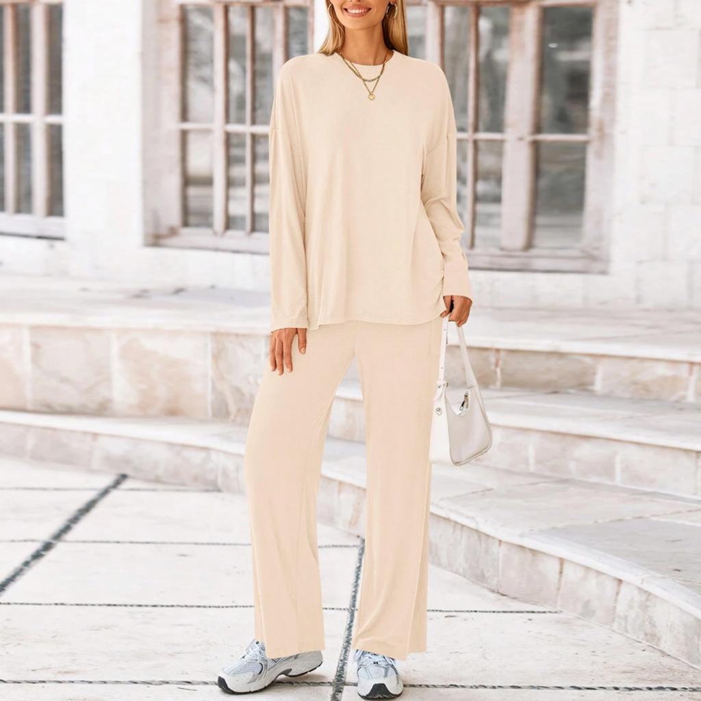 Dwuczęściowe zestawy dla kobiet Casualowe luźne koszule z długim rękawem i szorty ze sznurkiem z wysokim stanem Dres Jesienne stylizacje