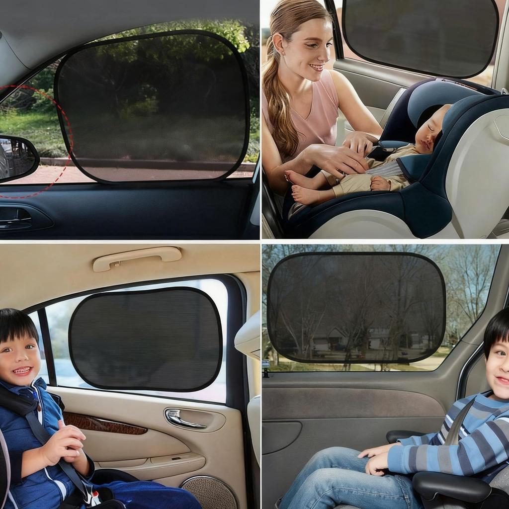 Big Ant Pare-soleil de voiture pour vitre latérale 4 pièces Adhésif statique Pare-soleil