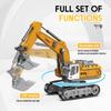 Rc Excavator 1/64 Mini Alloy Remote Controlled Engineering Vehicle Construction Crawler Trucks with Light Sound Toys Kids Adult