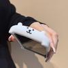 3D White Standing Self-Deprecating Bear Cute Silicone Phone Case For iPhone 16 15 14 13 12 Pro Max 11 Plus Shockproof Back Cover