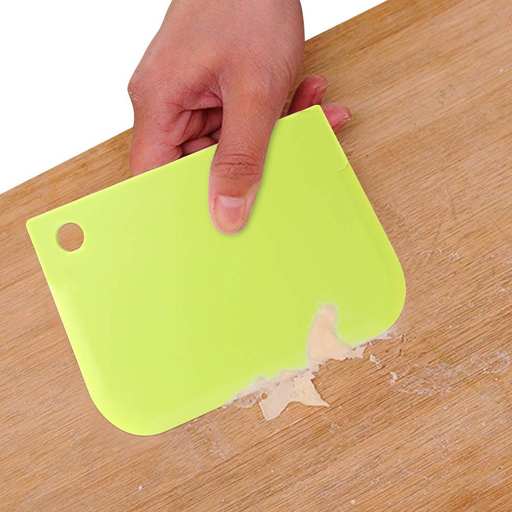 Dough Bowl Scraper Kit Multi Purpose Plastic Cake Scrapers Set Straight Curved Toothed Scrapers