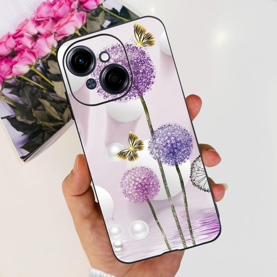 For Phone Case Tecno Spark Go 1 Cover 2024 Popular Flower Soft Silicone Back Protective Cover For Tecno Spark Go 2025 Pop 9 Etui