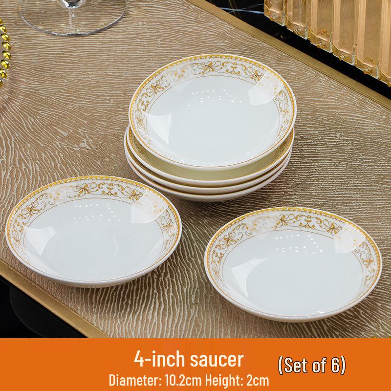 Sun Island Goldrand Bone China Tiefer Teller: Suppen-, Abendessen-, Reis- und Dessertteller - Elegantes Keramikgeschirr.