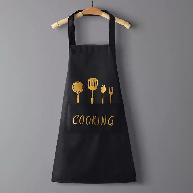 Korean-Style Waterproof & Oil-Proof Kitchen Apron for Home Cooking 60x71