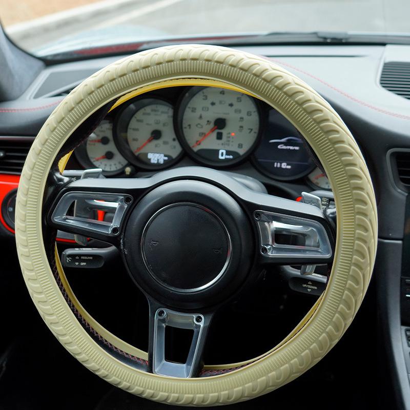 Universal Car Non-Slip Silicone Steering Wheel Cover Elastic Texture D-Shaped Steering Wheel Covers Car Decoration Accessories