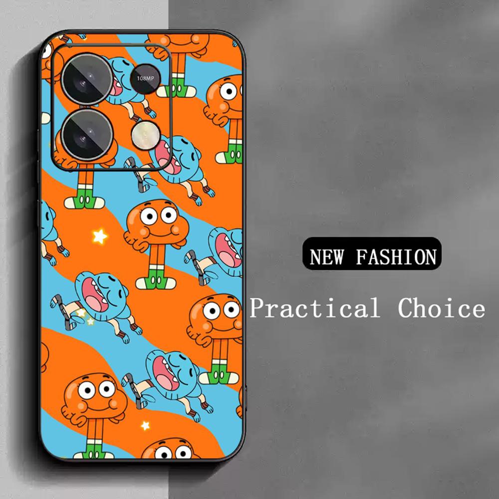 

Cartoon Gumball cute poster pattern Phone Case For Redmi Note 14 13 12 11 Pro Plus S 5G 14C A3 Soft Black Phone Cover Redmi 13C 4G