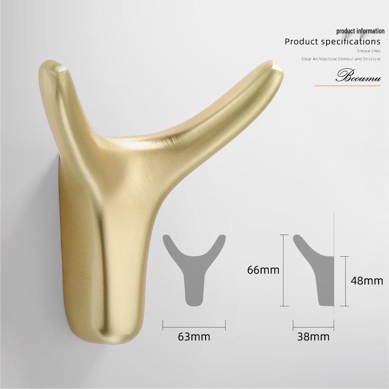 Modern Nordic Cow Horn Metal Wall Hook for Bathroom or Wardrobe