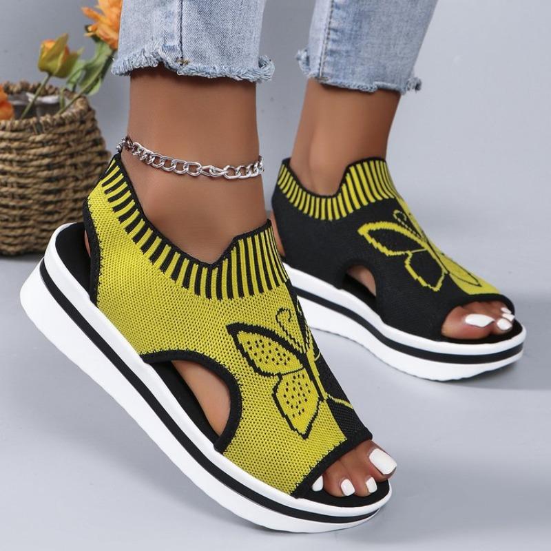 Women's Plus Size Fly Woven Hollow Out Peep Toe Sandals, Sport Style Casual Beach Daily Outdoor Footwear