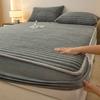 Fluffy Plush Fitted Bed Sheet with Elastic Band Solid Color Mattress Protective Cover Thick Bedspread for Single Double Bedsheet