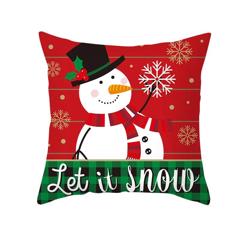 Simple Christmas Christmas Decoration Pattern Cushion Cover Home Decoration Cushion Cover Sofa Pillow Cover Merry Christmas