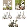 2x Rabbit Figurines Animal Sculpture Ornaments Artwork Gift Home Decoration