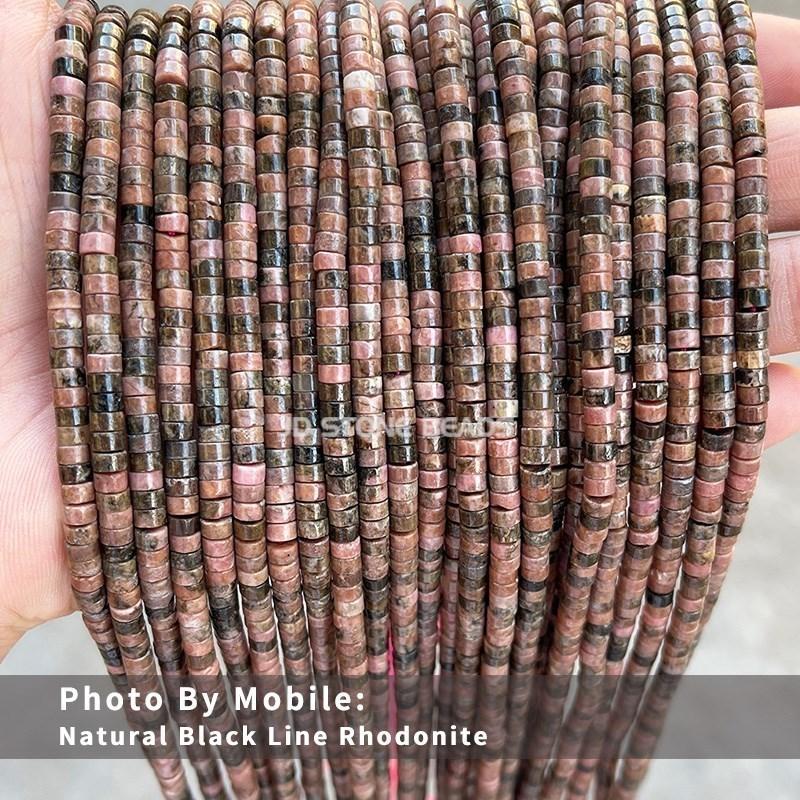 4x2mm Natural Pink Opal Turquoise Jasper Rondelle Beads Cylinder Flat Loose Spacer Bead For Jewelry Making Diy Bracelet Necklace