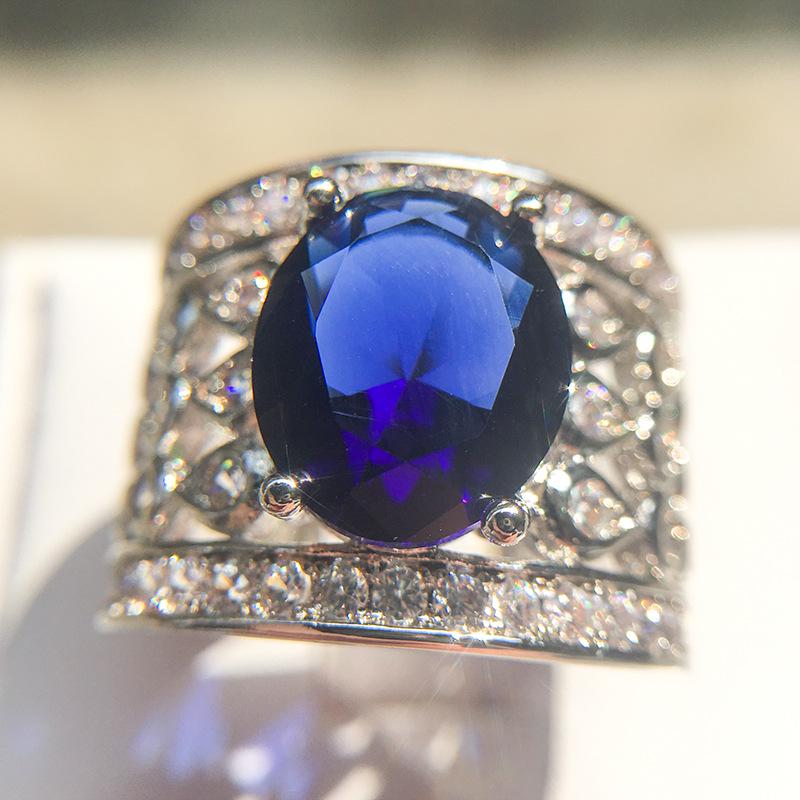 Copper Zircon Plated Jewelry, Mesh Sapphire Ring For Women, Fashion Jewelry no. 6