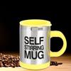 400ml Stainless Steel Electric Automatic Mixing Coffee Cup Self Stirring MugYellow 400ml