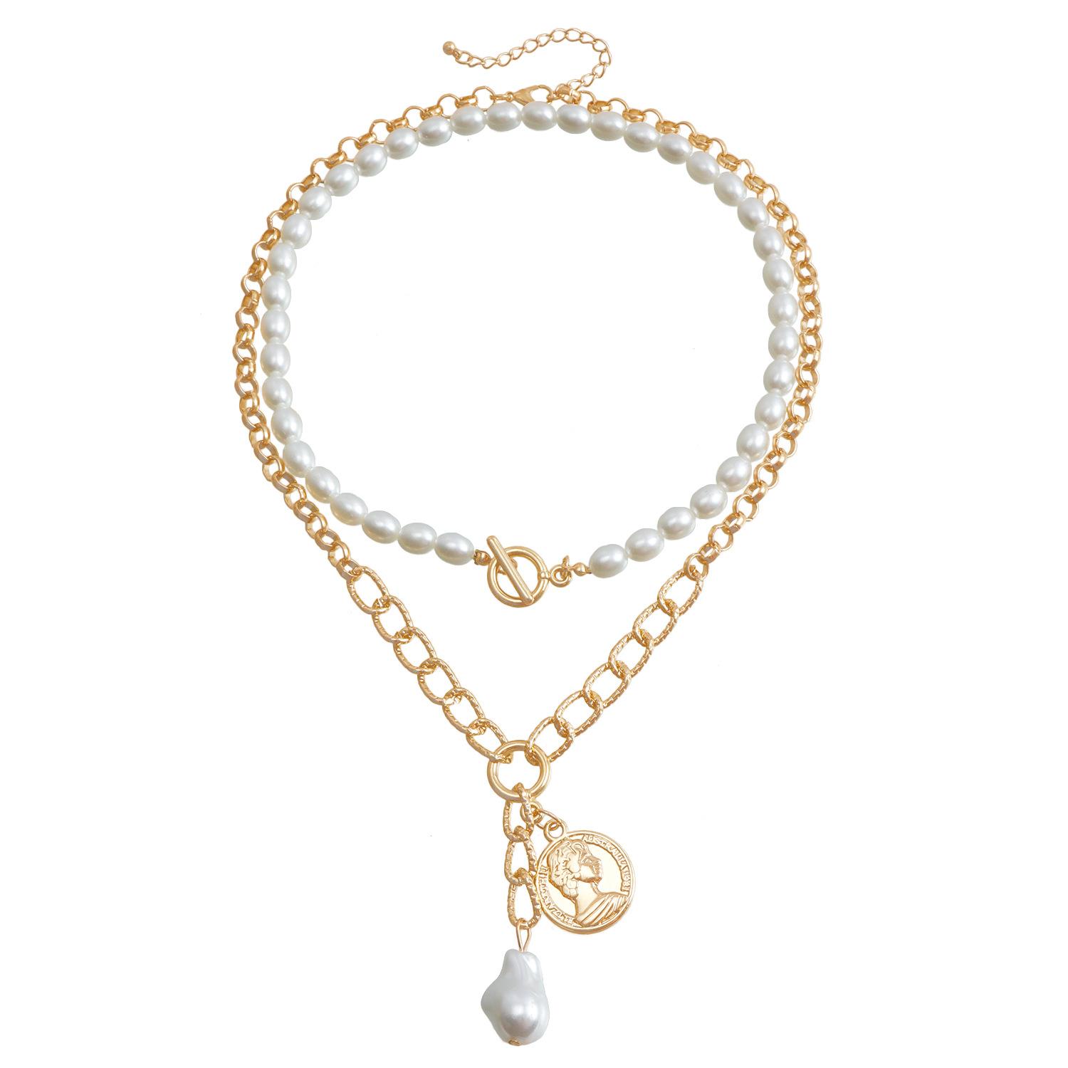 

Ювелирное изделие Личность Винтаж Гетеросексуальный Жемчуг Барокко Ключица Цепь Богемия Монета Многослойное Ожерелье