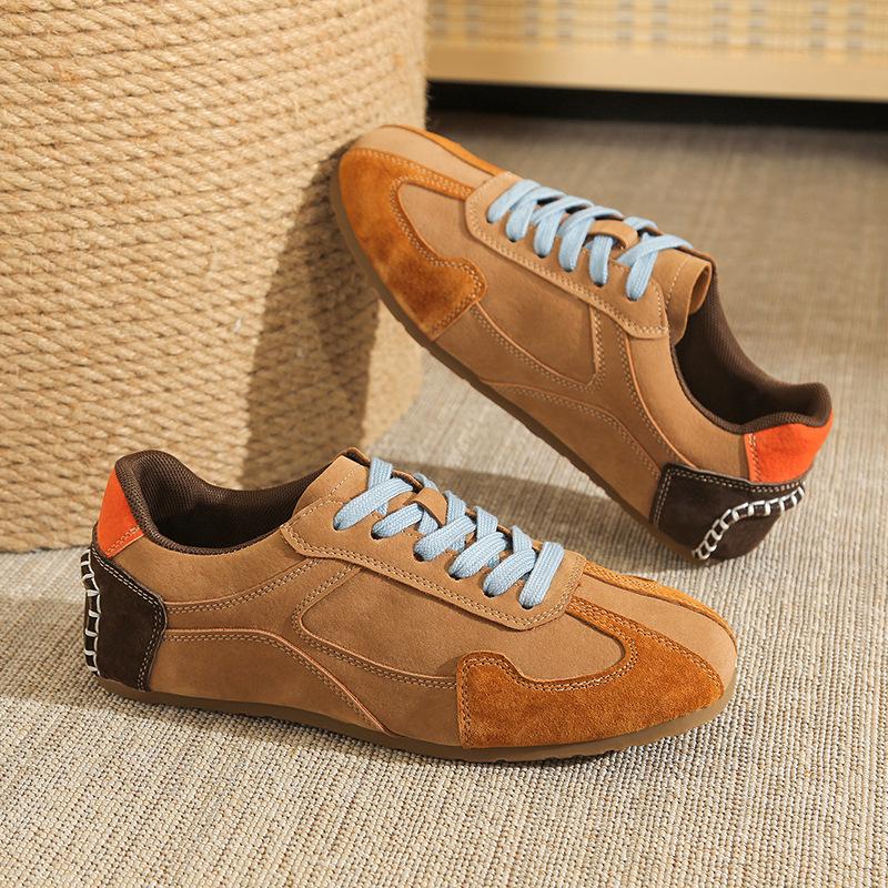 

Летние новые ретро классические повседневные универсальные кроссовки из кожи с цветовой блокировкой для занятий спортом и бега 40 хаки