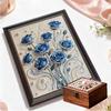 Crystal Pearl Painting 5D DIY Frame Decoration Painting Blue Rose Home Wall Decoration Transparent Pearl Gemstone Painting Picture Art Crafts