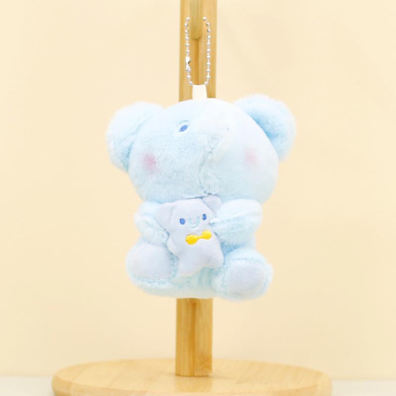 Adorable Plush Toy Bear Keychain Soft Short Plush Stuffed Animal Decoration