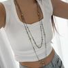 2Pcs/Set Long Chain Imitation Pearl Necklace Double Layers Sweater Chain  Personalized Trend