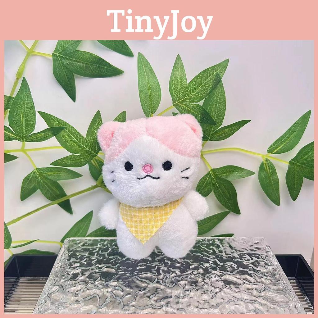 Animal Charming Plush Keychain Lovely Cartoon Cat Figurine Cozy Bag Pendant For Children