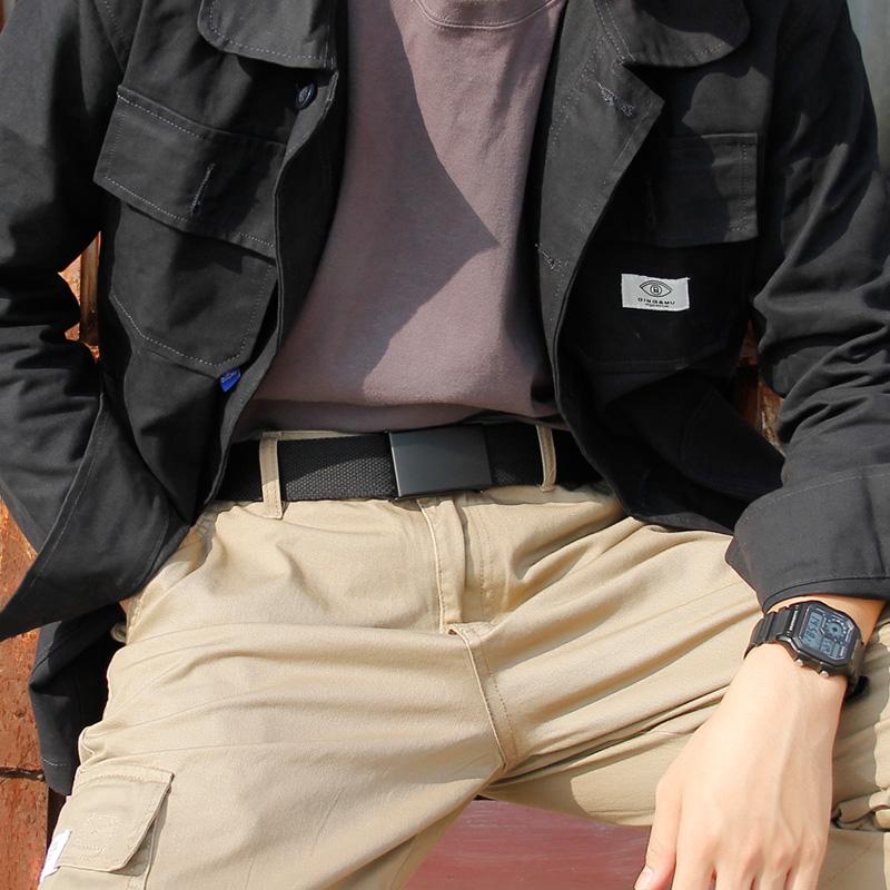 Plus LONG Size 160 150 140 130 120 110 Cm Canvas Belts Men Black Automatic Buckle Unisex Women Large Big Size Jeans Belts