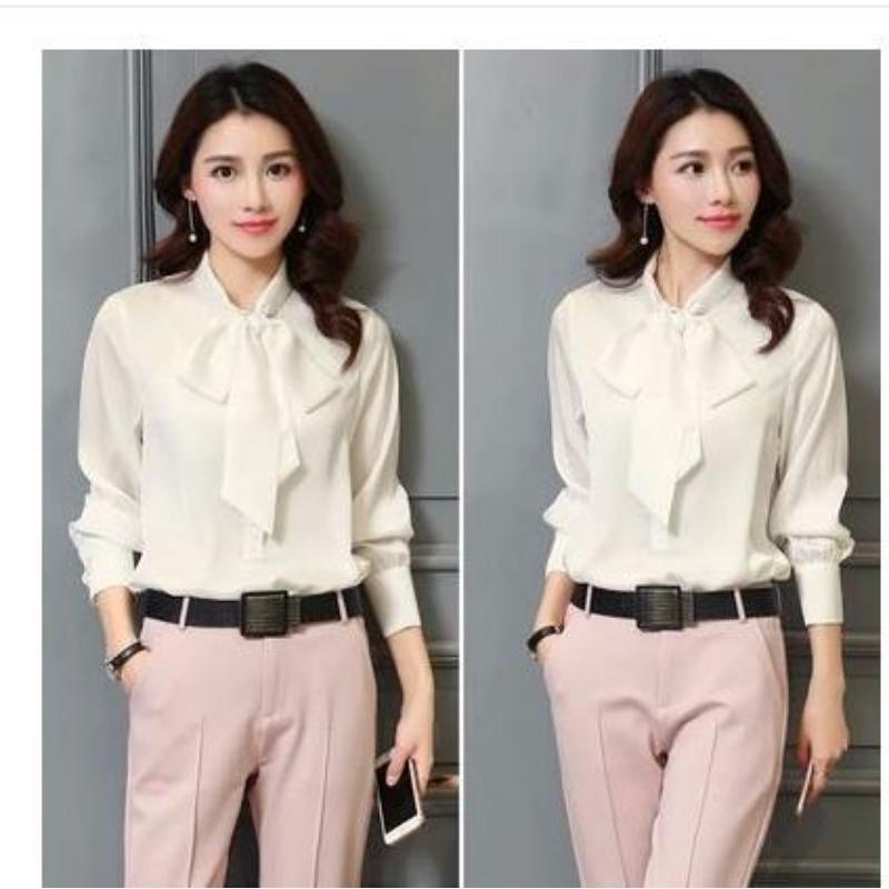 YYFS Moda damska Casual Wiosna Jesień Jednokolorowe bluzki i koszule z długim rękawem i nadrukiem