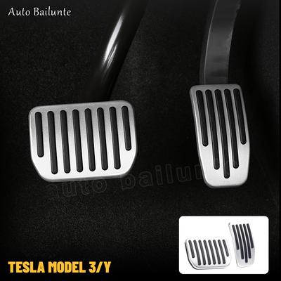 2Pcs For Tesla Model 3 Model Y 2022 Car Foot Accelerator Brake Pedals Cover Anti-Slip Pads Auto