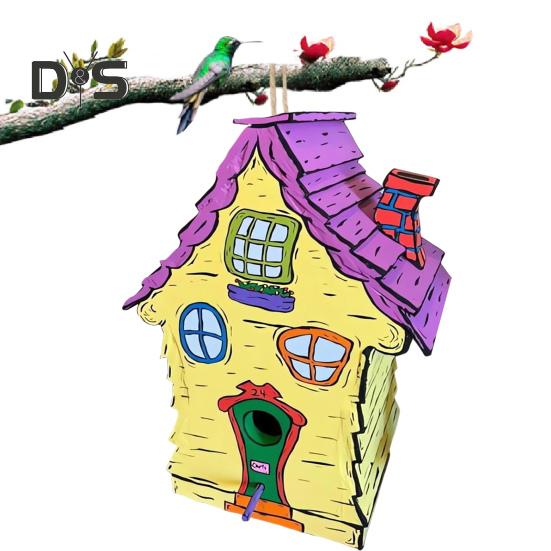 Drewniany Ręcznie Robiony Budka dla Ptaków Zewnętrzna Wisząca Chata Dom dla Ptaków Kolibra Skrzynka Lęgowa na Zewnątrz na Drzewo Dekoracja Ogrodu