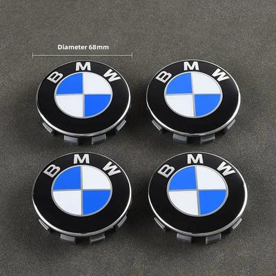 3D Emblem Center Caps Set of 4 Snap-on ABS Plastic Hub Covers 56mm/68mm for BMW SUV Sedan Auto Accessories