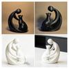 Minimalist Abstract Human And Cat Figurine Modern Decorative Men Women Cat Statue for Home Office Table Shelf Desk Entryway Decor