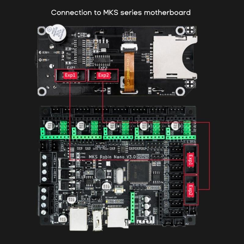 MINI12864 3.0 LCD Příslušenství pro 3D tiskárny 12864 pro LCD displej Podpora Marlin- S -Držákem na karty