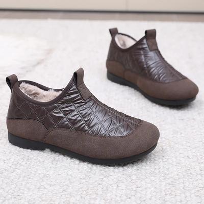 Mode Vinter Dam Bomullsskor Nylon Vattentäta Dam Snöstövlar Nytt Sammetsfodrat Förtjockat Varmt Slip-on Dam Loafers Botas Mujer