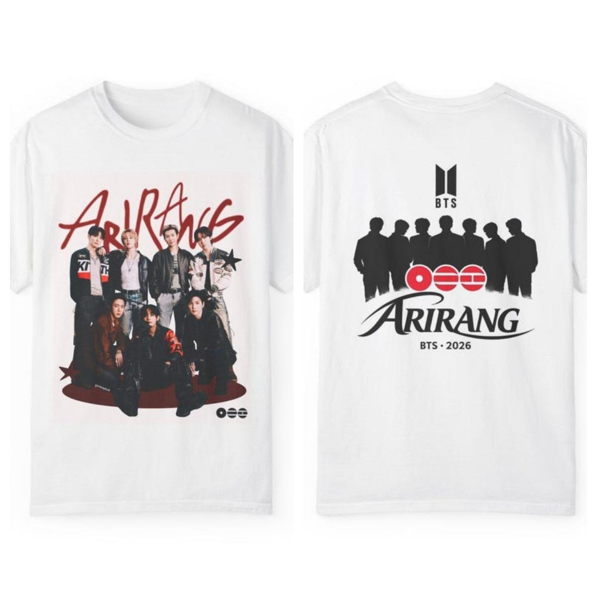 2026 Summer Fashion Trendy Tee Men Women Vintage Top BTS Comeback World Tour Shirt Concert Graphic Tee BTS Fan Gift Hip Hop Streetwear Tshirt 4XL