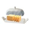 Butter Dish with Lid Ceramic Butter Holder Dishwasher-Safe Cheese Dish with Lid for Restaurant Refrigerator Dining Room
