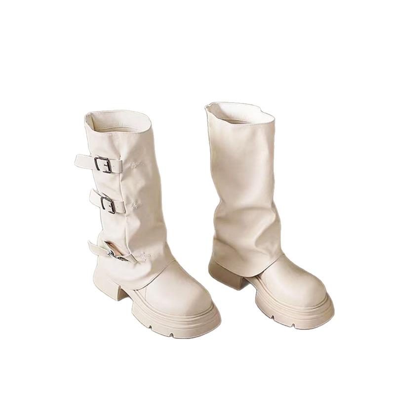 

Западные ковбойские ботинки-чулки женские осенне-зимние новые ботинки, но ботфорты 35 белый