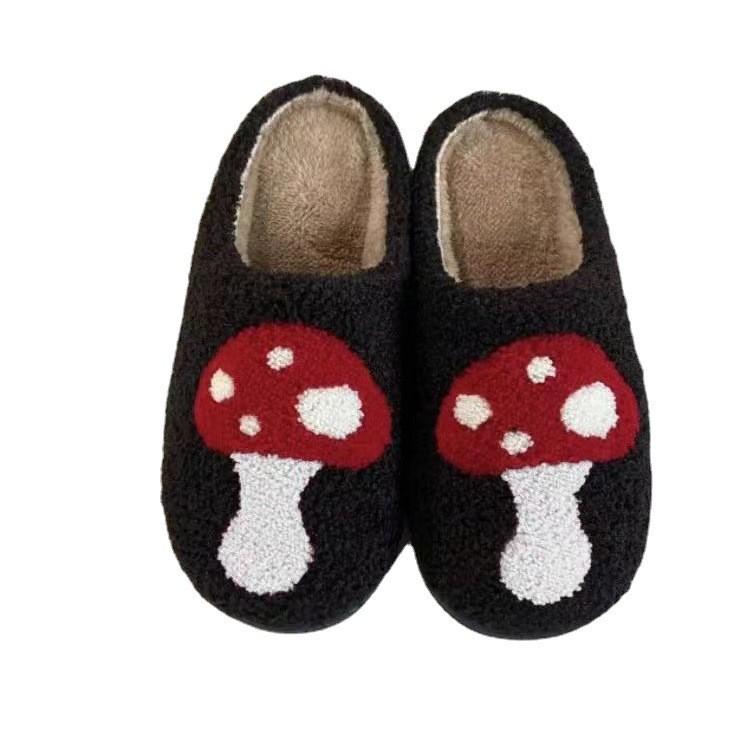 Mushroom Winter Cozy Home Slippers With Non Slip Rubber Sole For Men And Women
