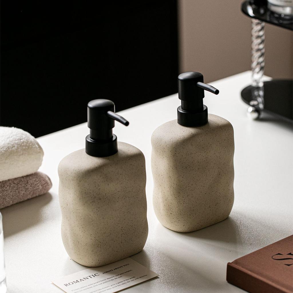 Dispenser Sapone Liquido in Terracotta Semplice Dispenser Sapone per la Casa Disinfettante Mani Gel da Bagno Shampoo Flacone con Pompetta Accessori da Bagno