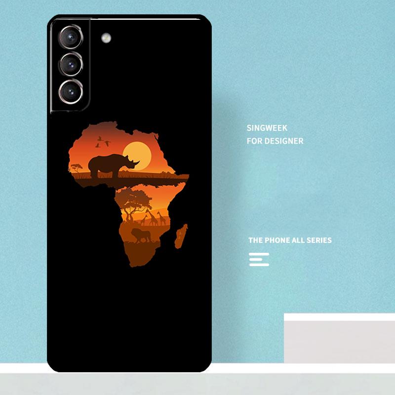 Africa Map Case For Samsung Galaxy S25 Ultra S20 S21 S22 S23 S24 Plus S9 S10 S24 FE S25 FE Phone Cover