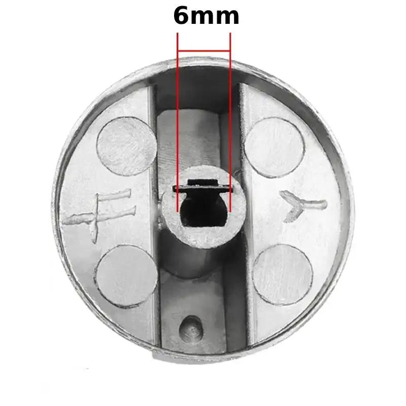 2pcs 6/8mm Stove Control Knobs Gas Hob Knob Metal Range Burner Switch Button Zinc Alloy Knobs Replacement for Cooktop Stove Oven
