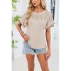 2026 Spring/Summer New Round Neck Lace Trim Loose Short Sleeve T-Shirt for Women