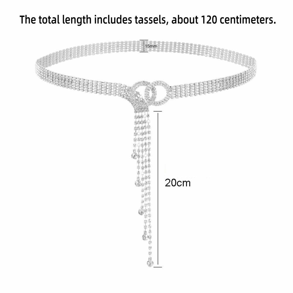 Gold Silver Color Crystal Waist Belt O-Ring Full Diamond Belt  Party Body Jewelry